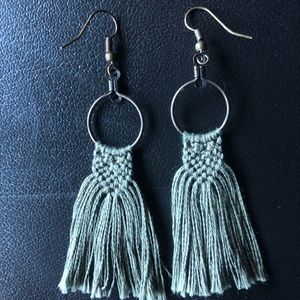 Handmade Boho Olive Earrings